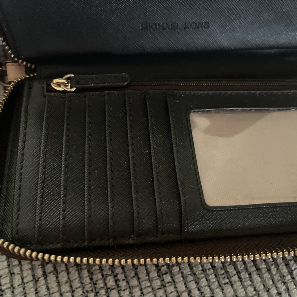 Brown Micheal Kors Wristlet Wallet with Gold Accents - Picture 7 of 10